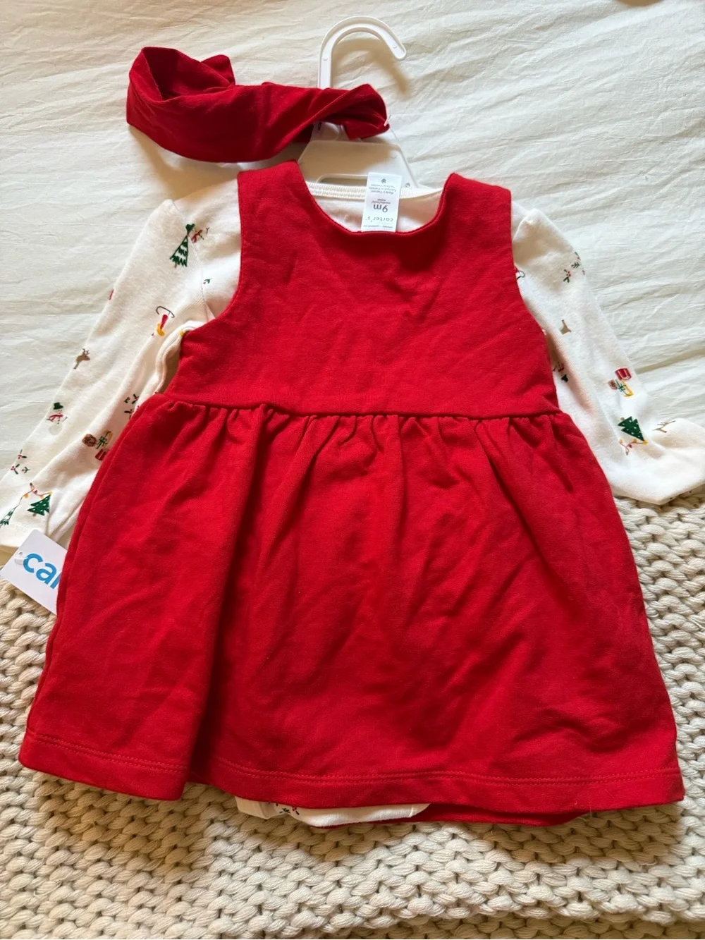 Carter's Girls Red Holiday Dress & Headband NWT Size 9m